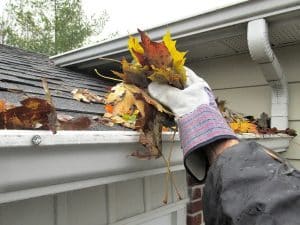 Roof sweeping and hand cleaning gutters