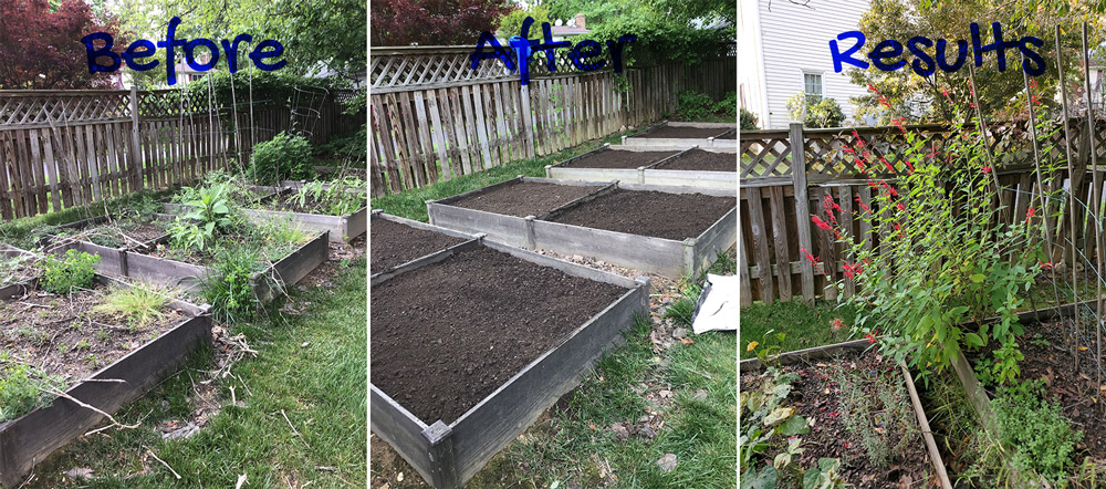 Another Before and After of Four Planter Boxes fixed by MowCow
