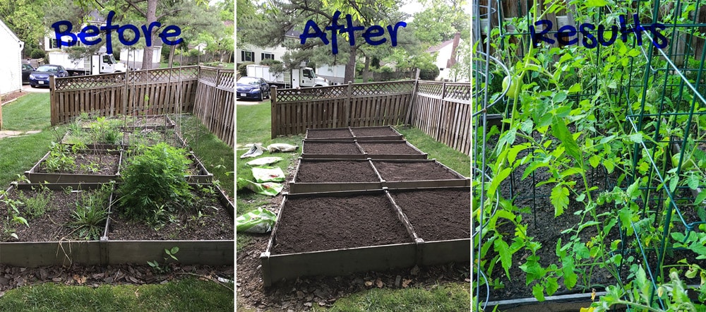 Before and After of Six Planter Boxes fixed by MowCow
