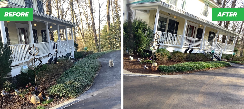 yard clean-up and mulch in Front of burke, VA Home