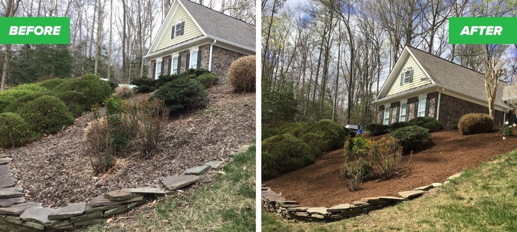 landscape service completed in Woodbridge VA - beautiful mulch and clean up